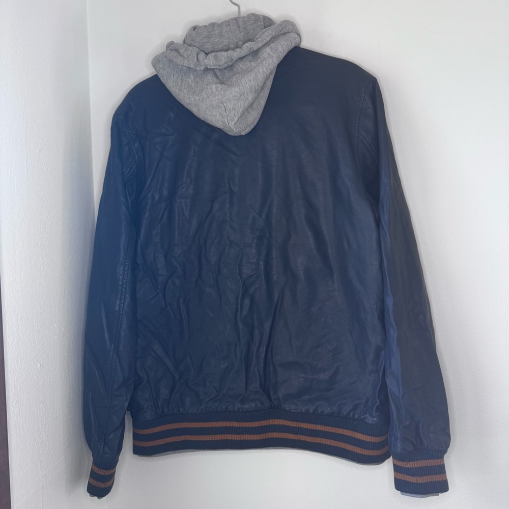Obey Black Bomber Jacket with Gray full zip Hoodie - Picture 4 of 7